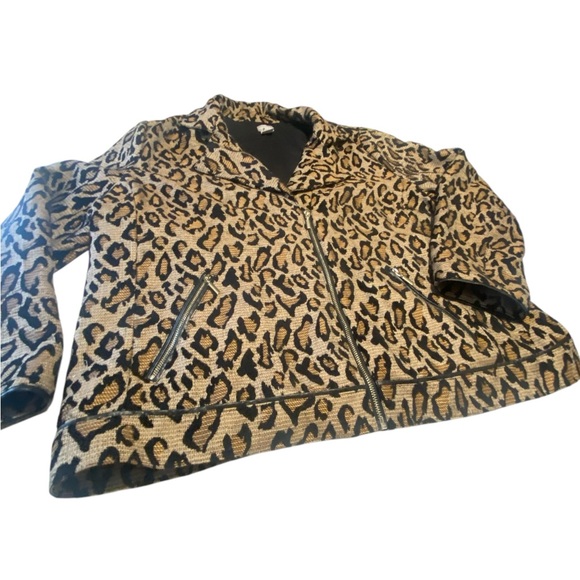 Women’s plus size 16/18 leopard print Workwear zip basic jacket Pocket chico’s - Picture 4 of 10